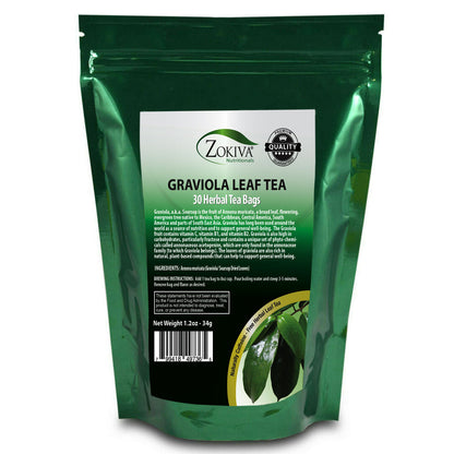 Graviola Tea Bags (30 Bags) 100% Pure Leaf Soursop - Annona Muricata - Guanabana