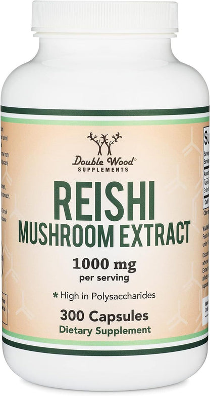 Reishi Mushroom Capsules (4:1 Ganoderma Extract, 1,000Mg Red Reishi Powder Servi