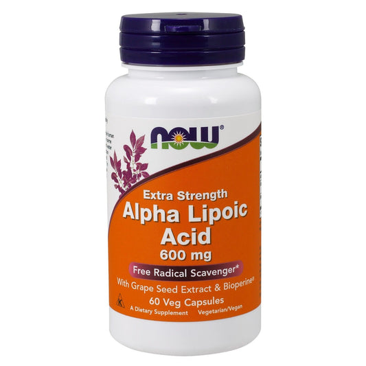 NOW Foods Alpha Lipoic Acid, Extra Strength 600 Mg, 60 Veg Capsules