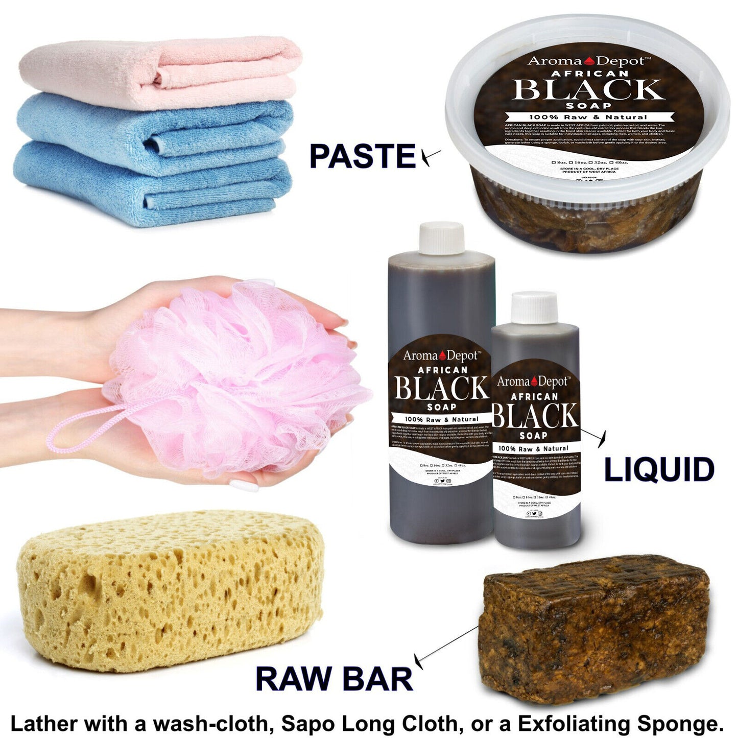 Raw African Black Soap Liquid Soap Natural Pure Bath Hair Face Wash Wholesale