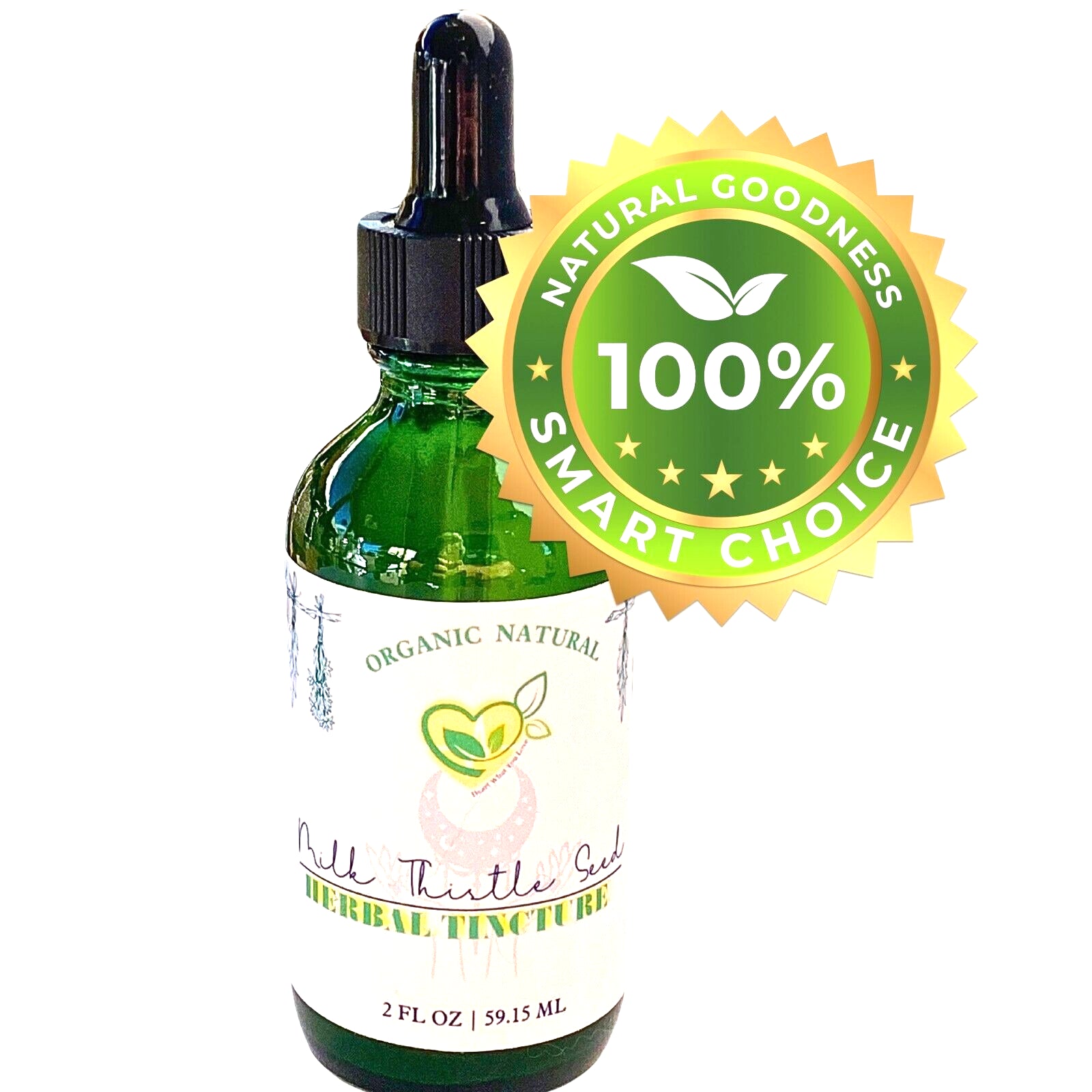 Milk Thistle Seed Tincture Organic Liquid Herbal Drops 2 OZ Natural Liver Detox