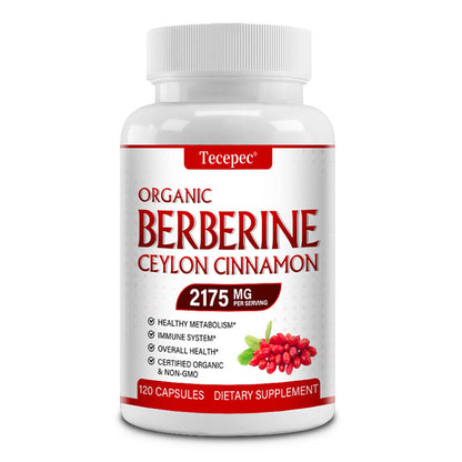 Premium Berberine 2175Mg plus Organic Ceylon Cinnamon - Heart Health & Immune