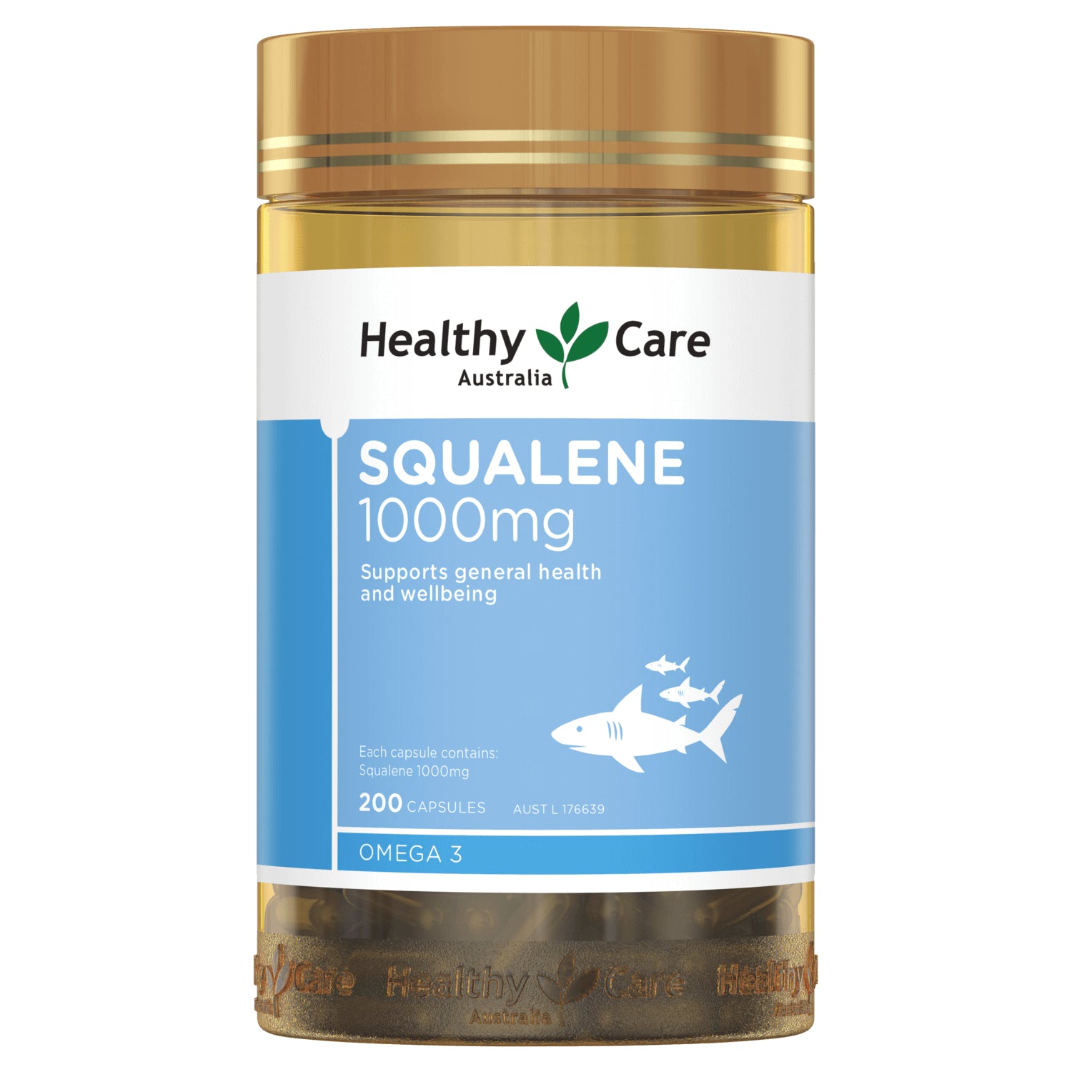 2 X Healthy Care Squalene 1000Mg 200 Capsules Healthycare 400 Caps