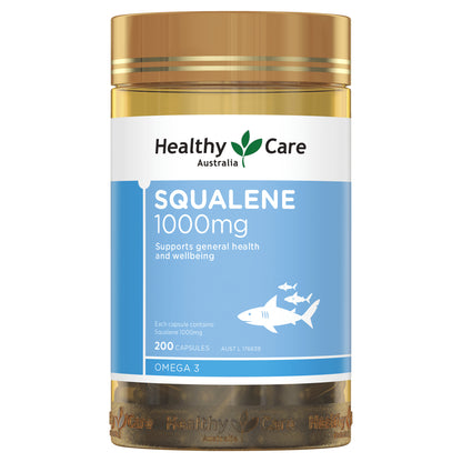 2 X Healthy Care Squalene 1000Mg 200 Capsules Healthycare 400 Caps