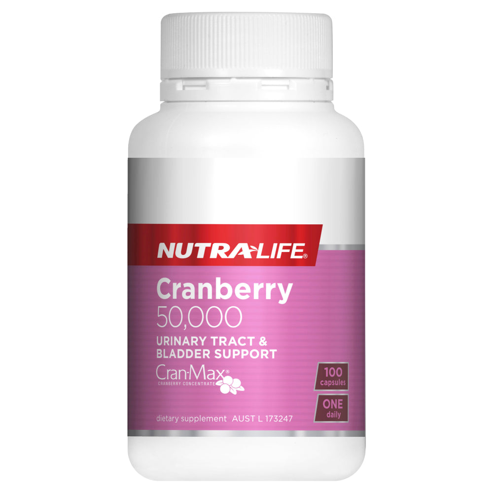 Nutra-Life Cranberry 50000 100 Capsules Urinary Tract Support UTI Nutralife