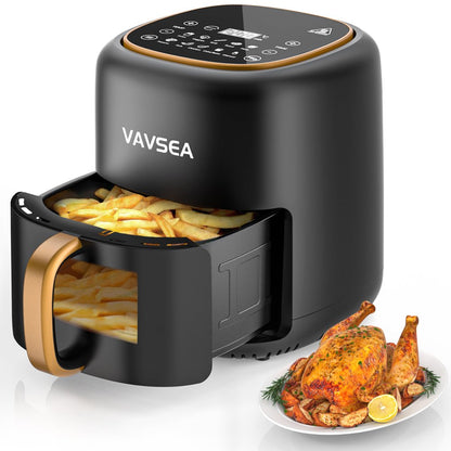 6.5QT Air Fryer with Visible Cooking Window, 10-In-1 Digital Touch Large Airfrye