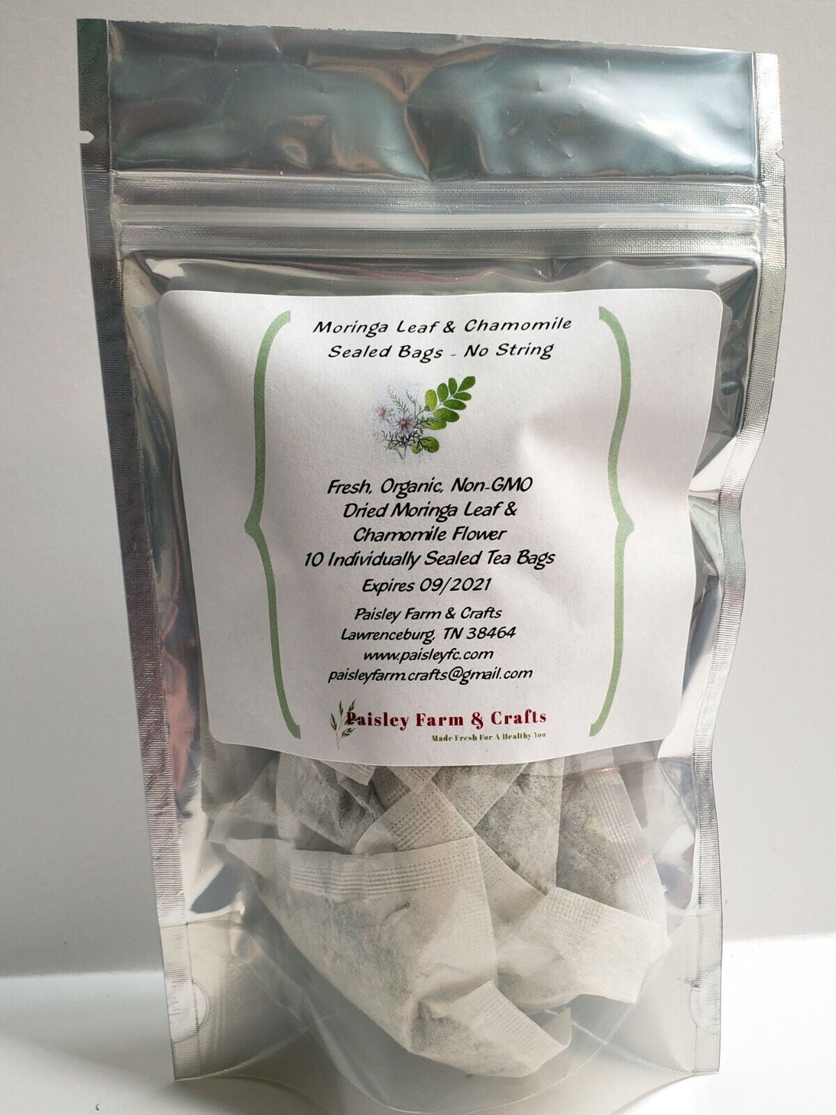 Moringa Leaf Tea Bags - Many All Natural Flavors! - Made Fresh on Demand!