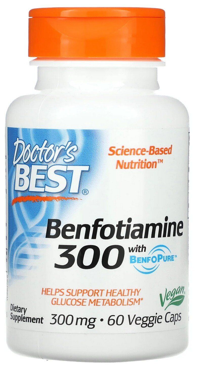 Doctors Best Benfotiamine 300 with Benopure 60 Vegcap