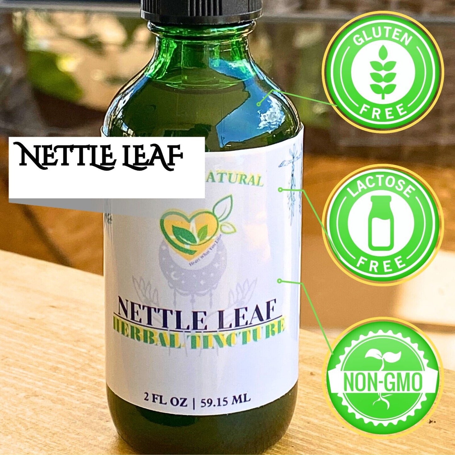 Nettle Leaf Tincture Organic Liquid Herbal Drops Natural Liver Digestive 2Oz