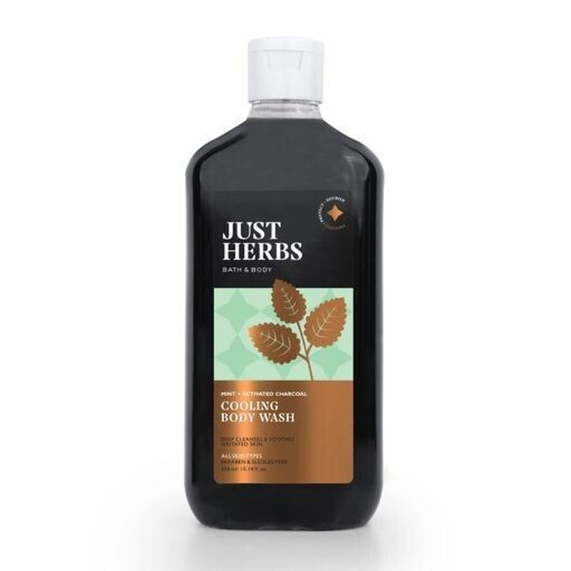 Just Herbs with Mint and Activated Charcoal Body Wash for Men and Women