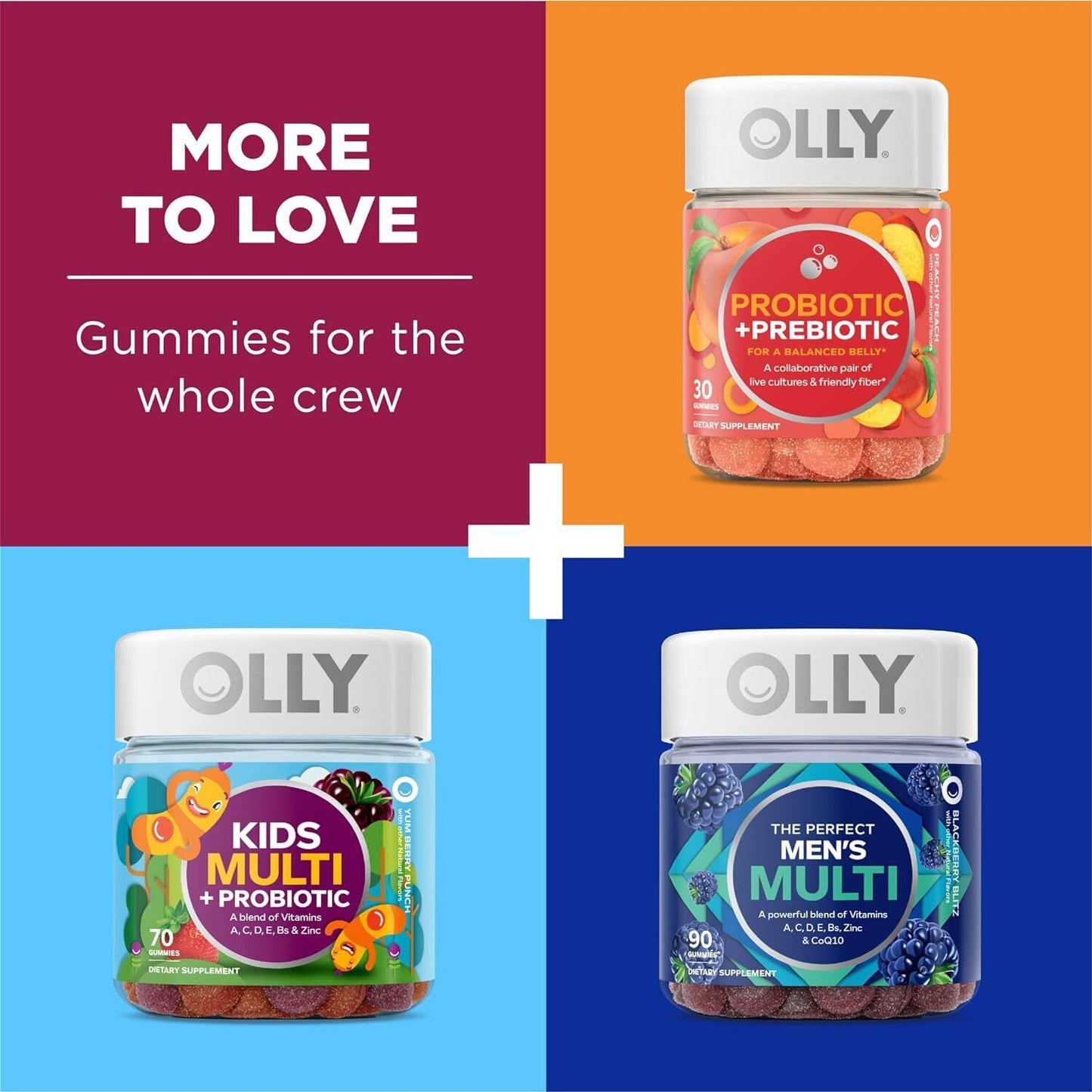 OLLY Women'S Multivitamin Gummy, Overall Health and Immune Support, Vitamins A,