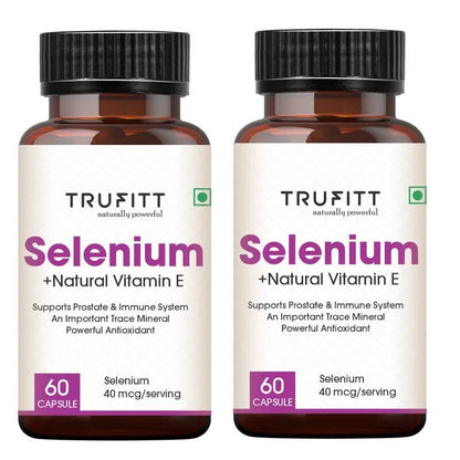 60 Capsules Selenium Capsules 40Mcg + Vitamin E 10Mg, with Green Tea Extract