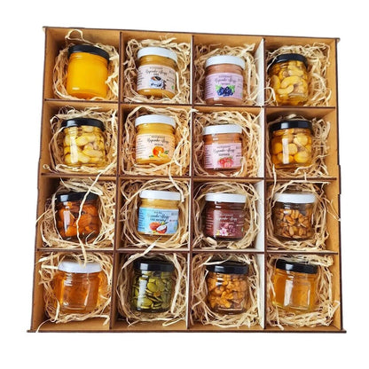 Set Gifts 16 PCS Natural Mix Creamed Honey and Nuts with Honey Healthy Desserts