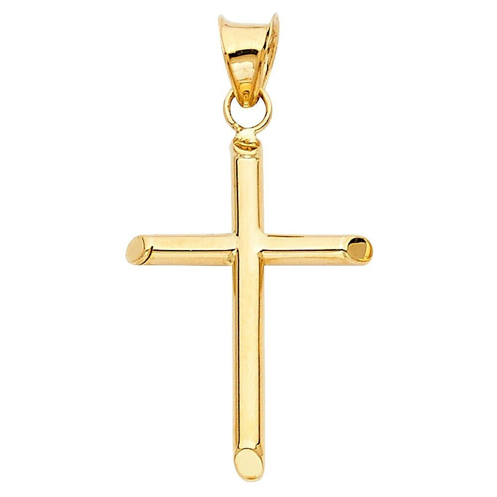 Genuine Real 14K Yellow Gold Cross Pendant