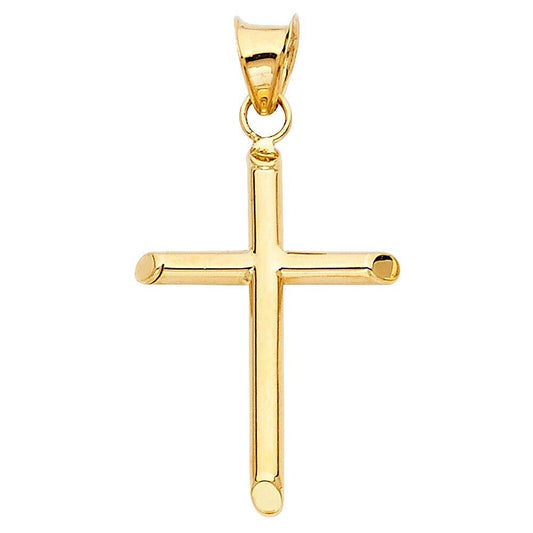 Genuine Real 14K Yellow Gold Cross Pendant