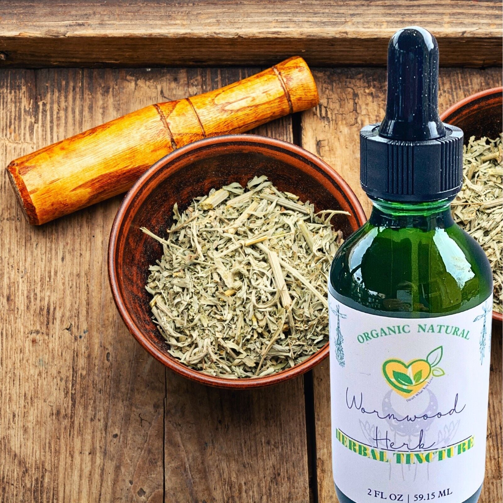 Wormwood Herb Tincture Organic Natural Liquid Herbal Drops 2 FL OZ Digestion Aid