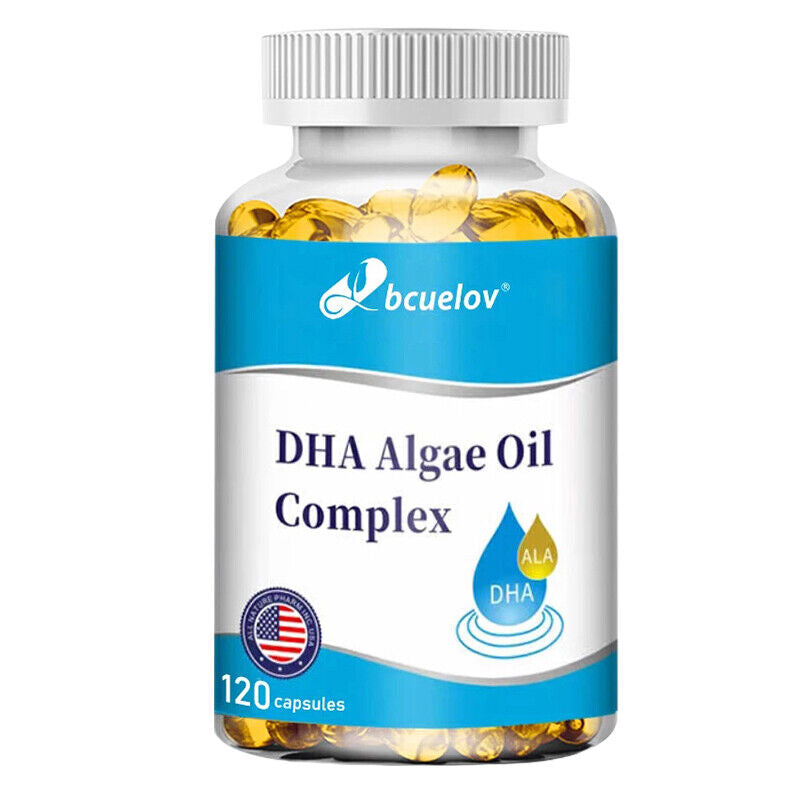 Natural Algae Oil DHA, Easy to Absorb, Brain Tonic - 60/120 Capsules