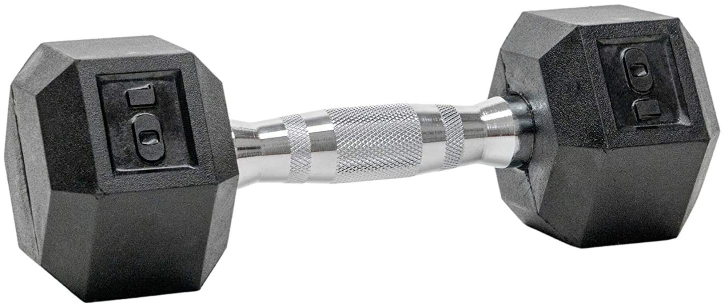  Rubber Dumbbells Designed with Chrome-Plated Steel Handles