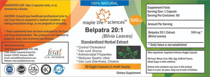 Bael Patra 20:1 Extract Capsules Bael Bilva Leaves Wood Apple Antimicrobial