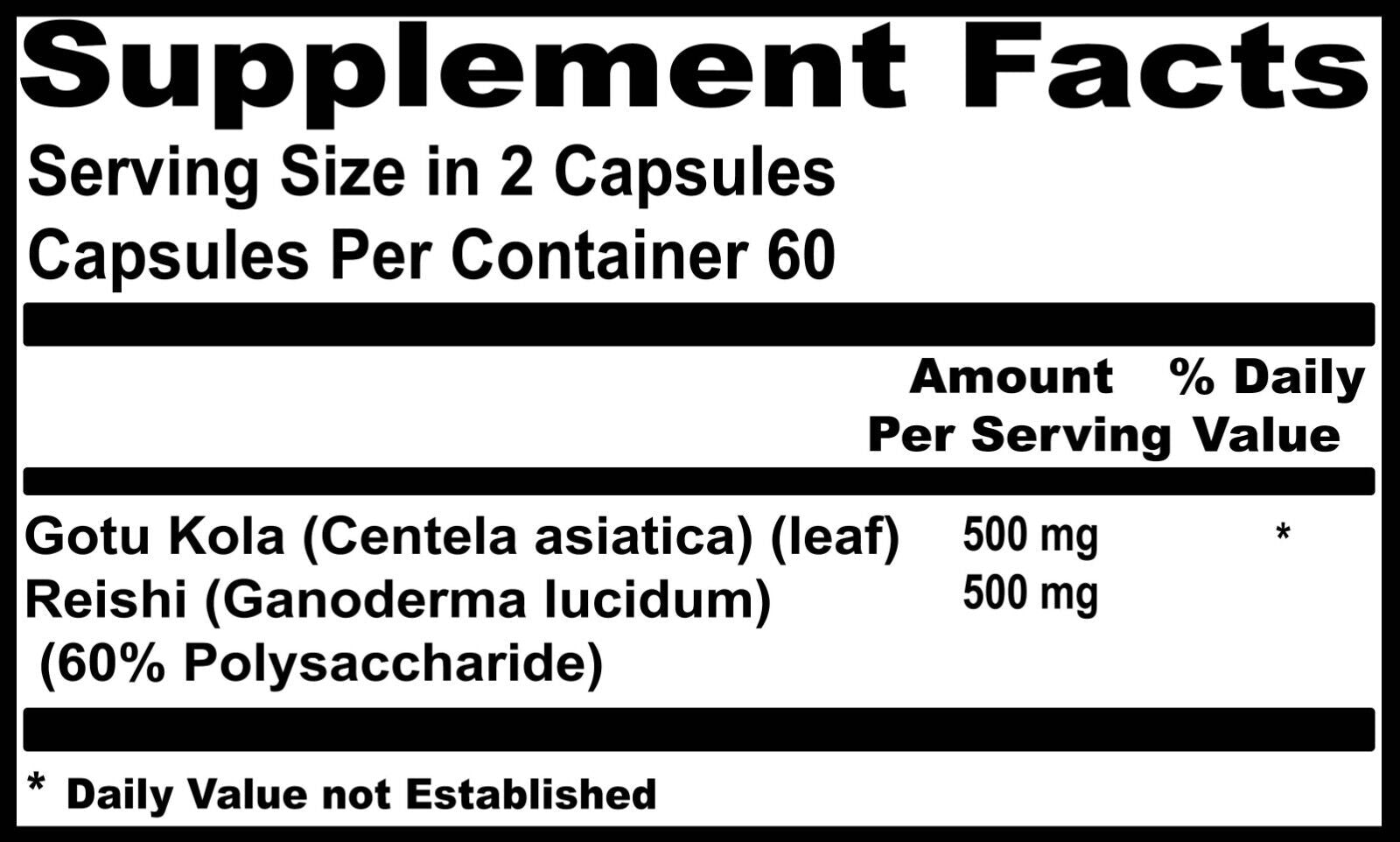 Reishi, Extracto De Gotu Kola 1000 Mg Salud Inmune, Desintoxicante, Hepática Y Renal