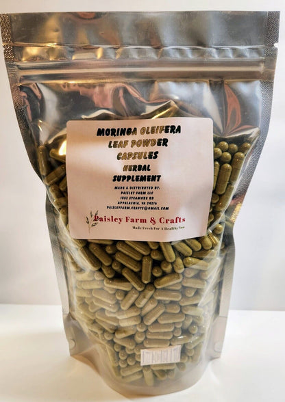 Moringa Oleifera Leaf Capsules NON GMO - All Natural - Made Fresh on Demand!