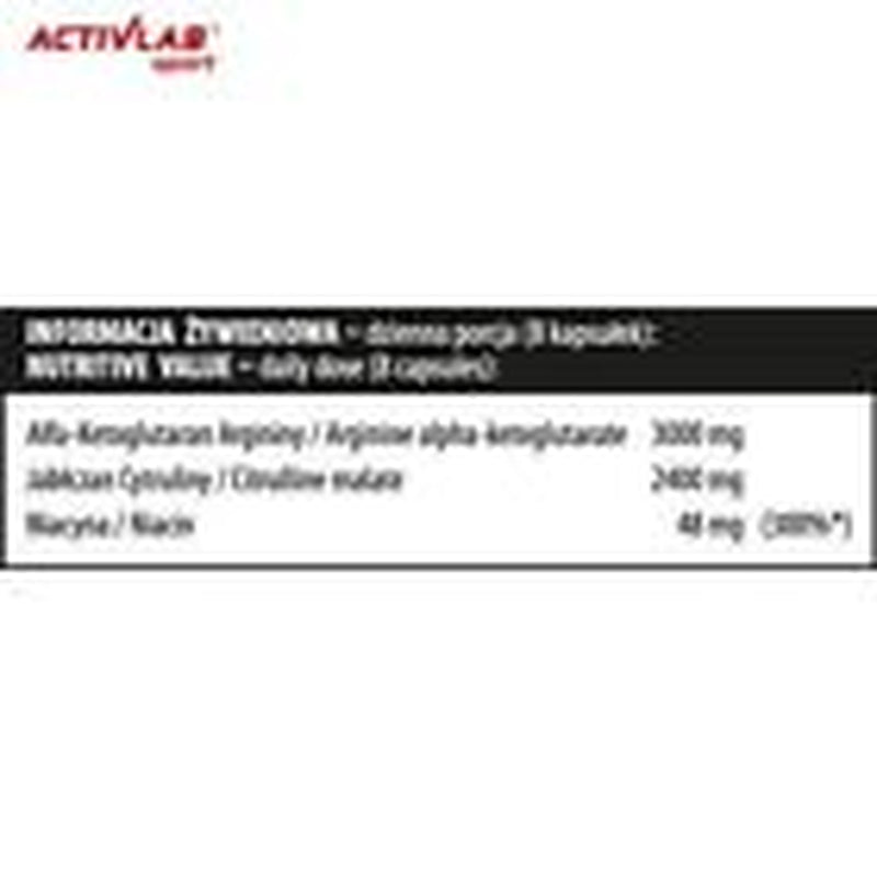 ACTIVLAB NITRO CAPS 120 Caps. Pre-Workout AAKG CITRULLINE ARGININE PUMP BOSTER