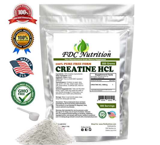 Creatine HCL Powder - Build Muscle -  - ALL VARIATIONS - New Look!