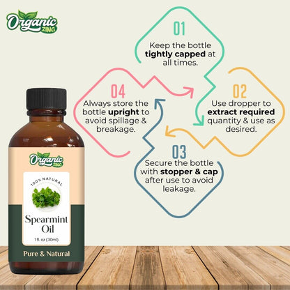 Organic Spearmint 100% Pure & Natural Essential Oil - {30Ml/1.01 Fl Oz}