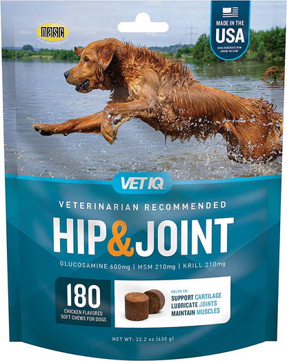 Glucosamine Hip & Joint Supplement for Dogs, 180 Soft Chews, Dog Joint Support S