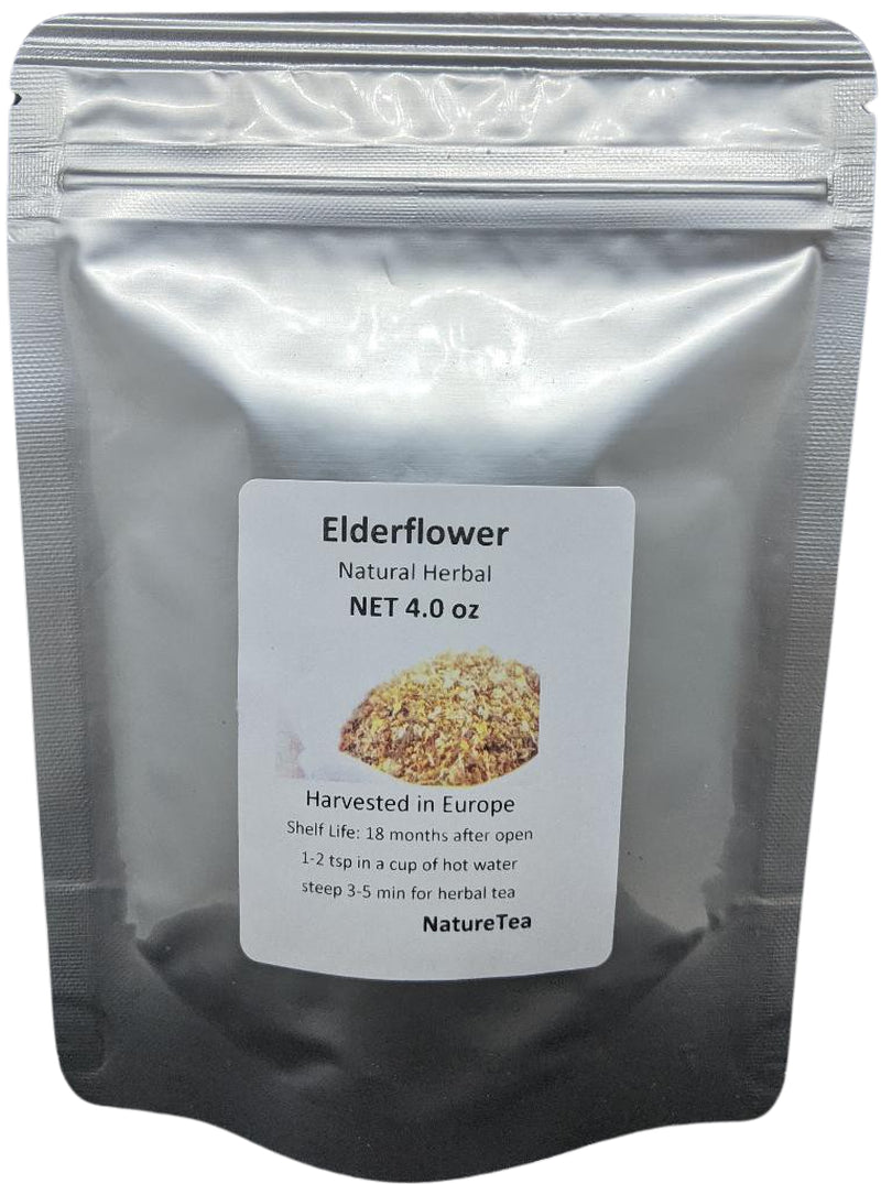 Elderflower Tea - 4 Oz - Loose Flower C/S from 100% Nature, Wild Crafted