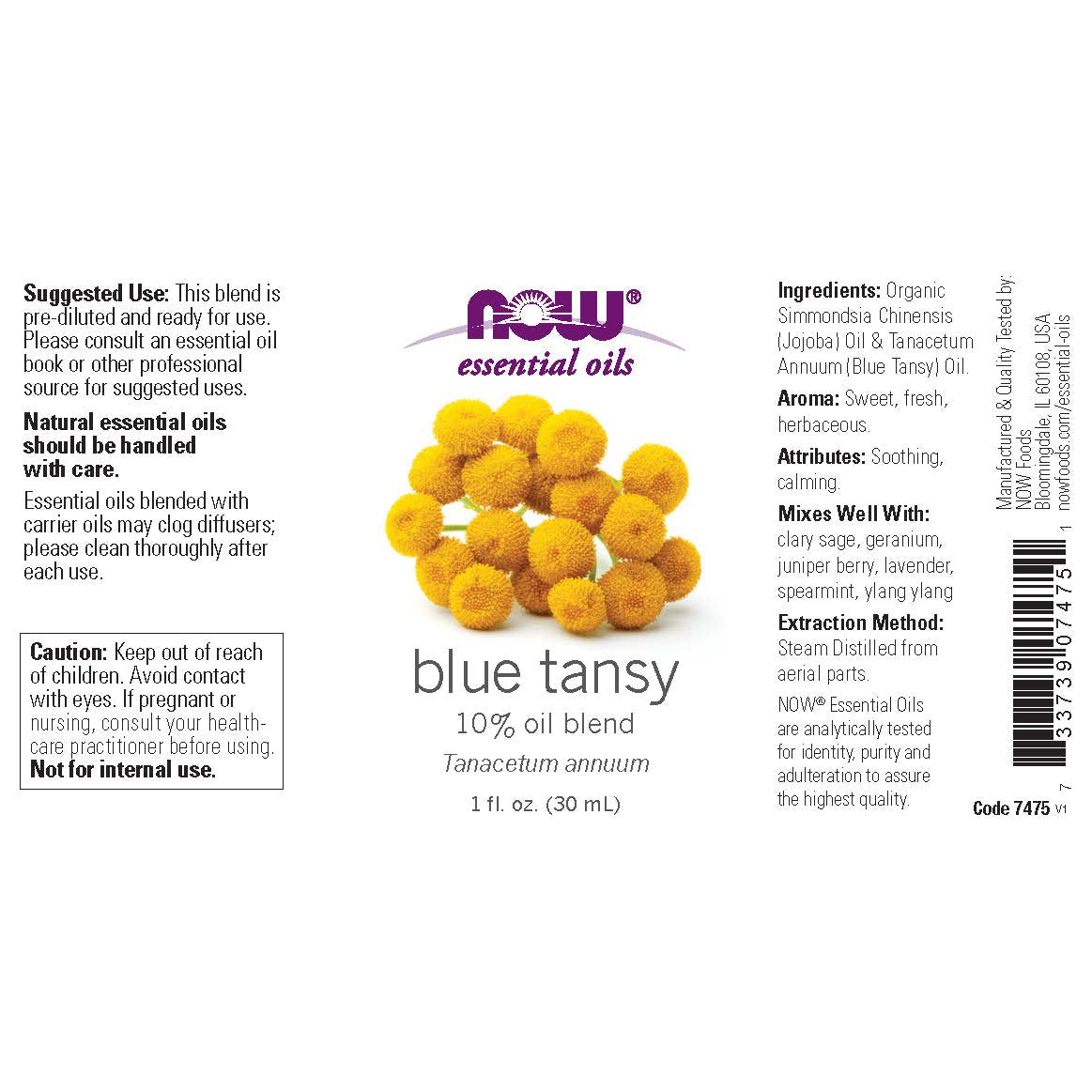 Mezcla De Aceite Blue Tansy - 1 Fl. Oz.