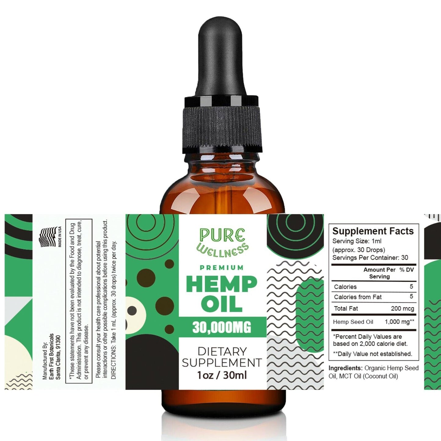 Best Hemp Seed Oil for Natural Wellness (USDA ORGANIC) | (6-Pack) Made in USA