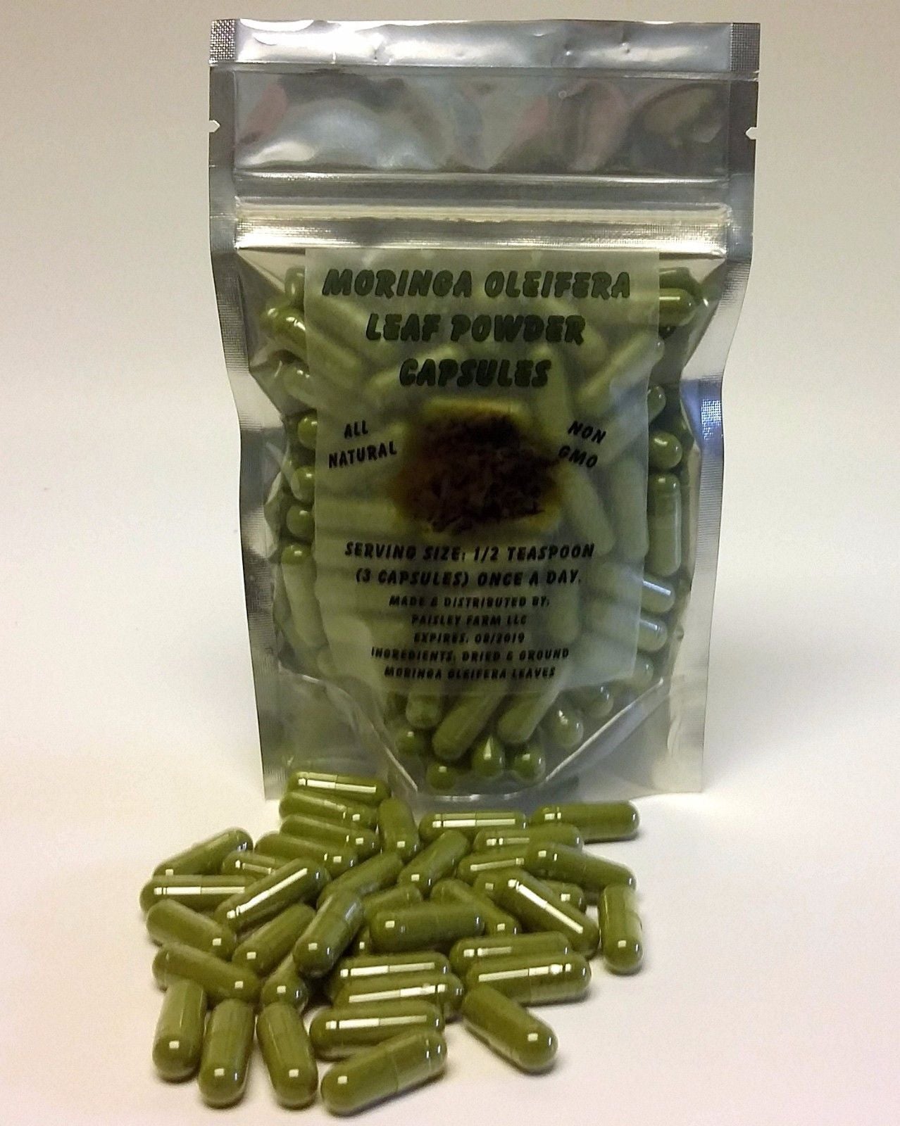 Wholesale Moringa Oleifera Leaf Capsules NON GMO - MADE FRESH on DEMAND!