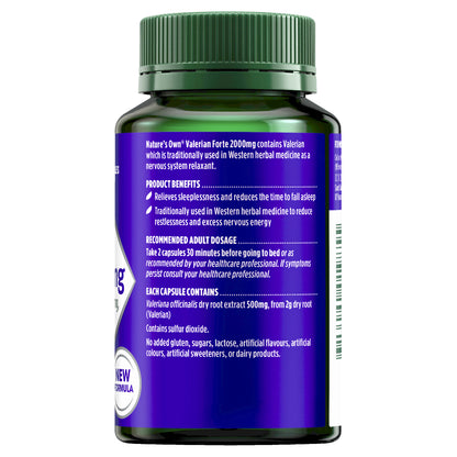 Nature'S Own Valerian Forte 2000Mg 60 Capsules Relieves Sleeplessness