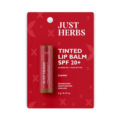 Just Herbs Tinted Lip Balm with SPF 20+ for Dry and Chapped Lips - Cherry (4 G)