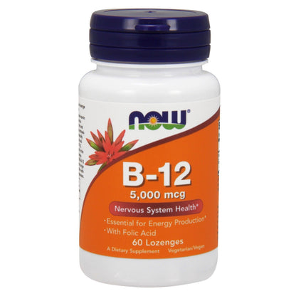 NOW Foods Vitamin B-12 5000 Mcg, 60 Lozenges