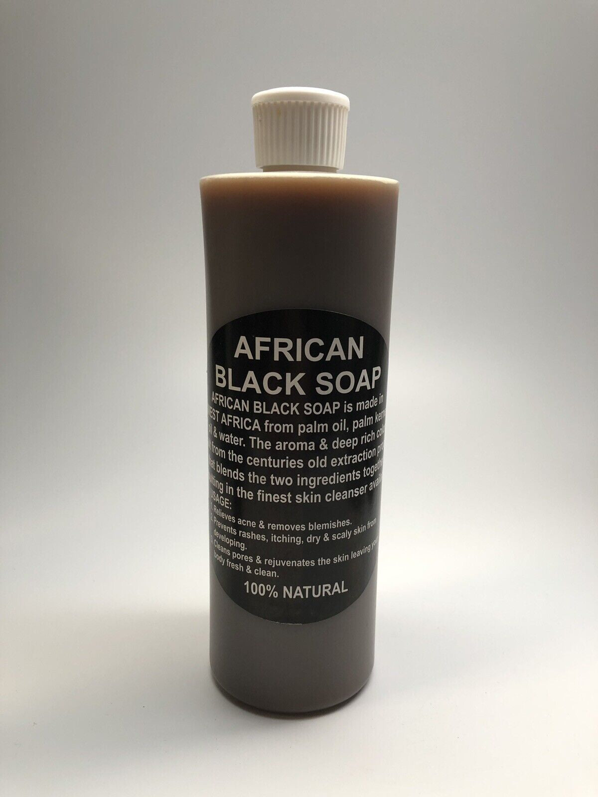 Liquid Raw African Black Soap - 100% Pure & Natural Organic Bath Body Face Wash