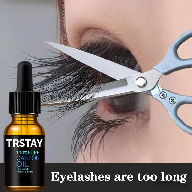 Eyelash Growth Serum Eyelash Hair Eyebrow Fast Growth Essential Oil Nourishing Enhanced Mascara Pure Castor Oil