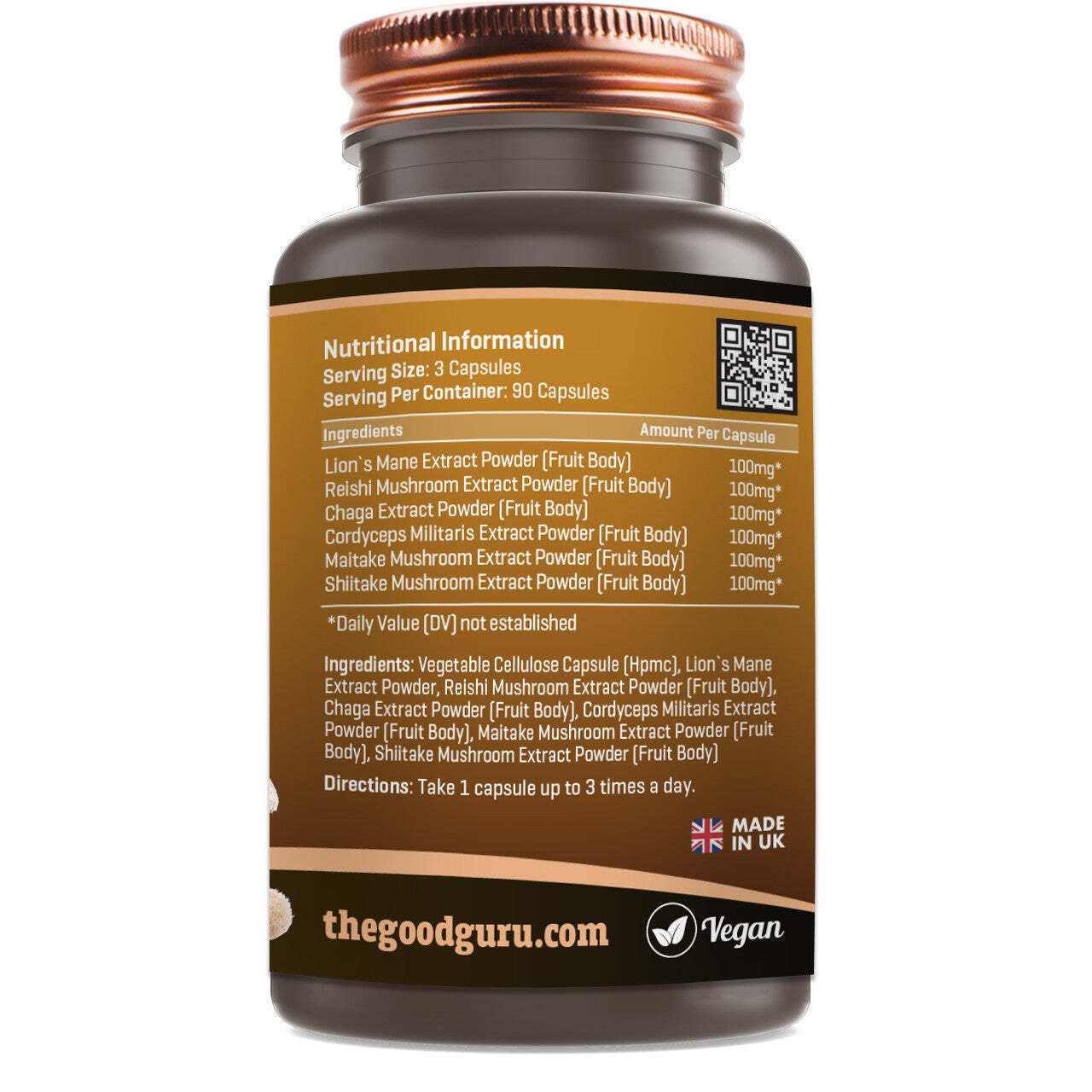 The Good Guru Mushroom Complex Extract - Immune, Heart, Blood Bressure, Liver