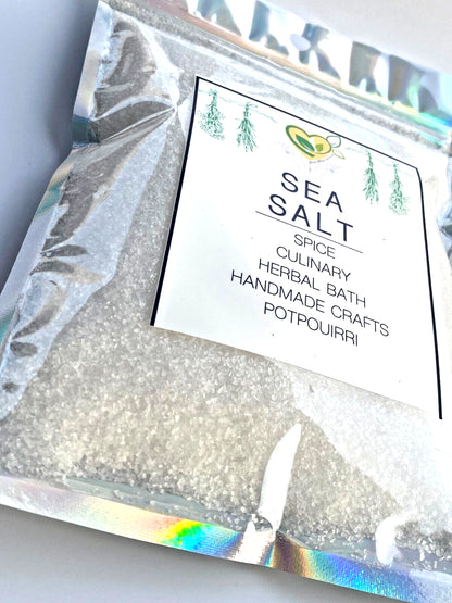 Sea Salt Pure Clear Granular Crystals Natural Mineral  1/2 Half Pound Bag