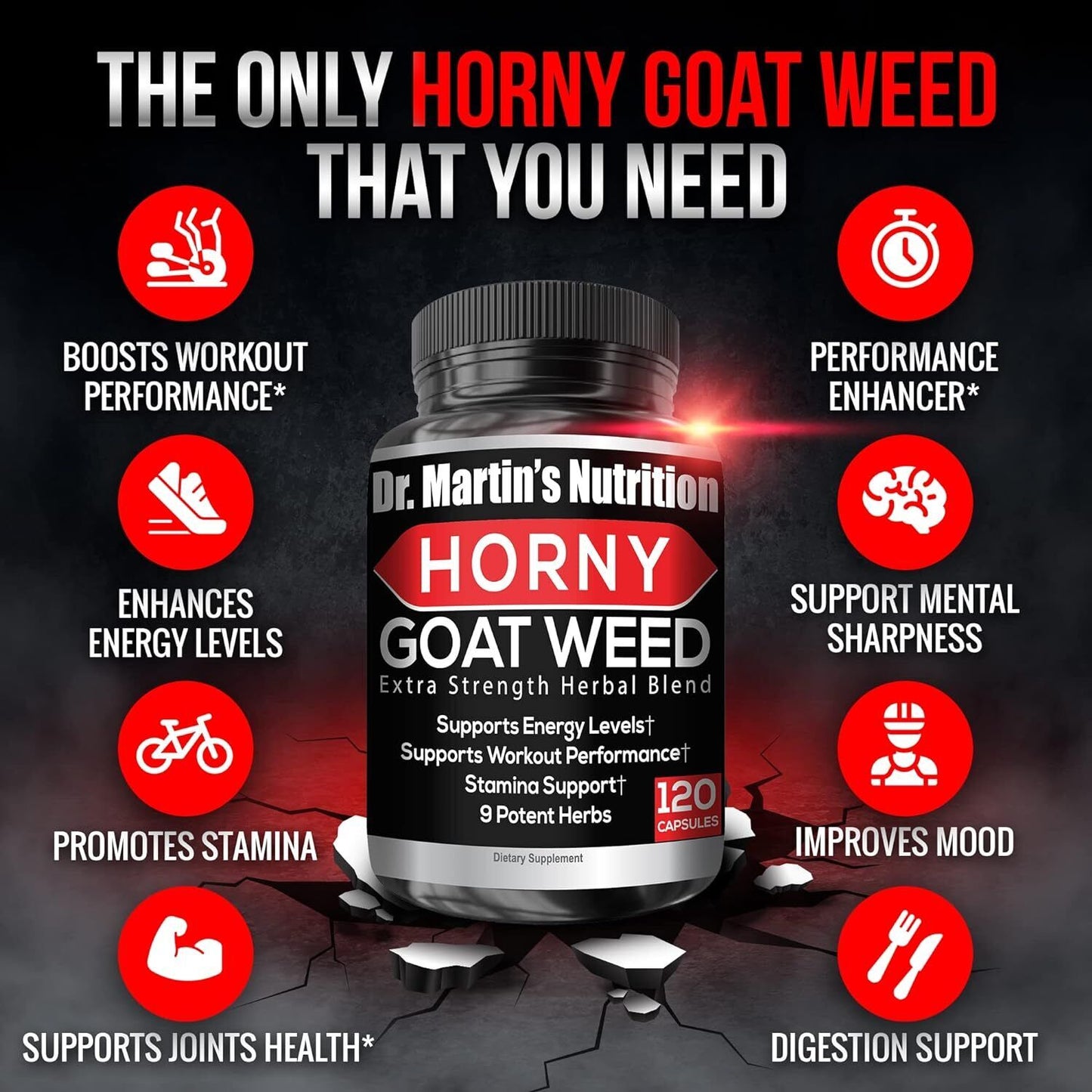 Super Strength 1590Mg Horny Goat Weed 120 Capsules with Maca Arginine & Ginseng