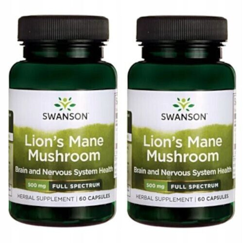 SWANSON LION'S MANE Mushroom 500Mg 2 X 60 Capsules