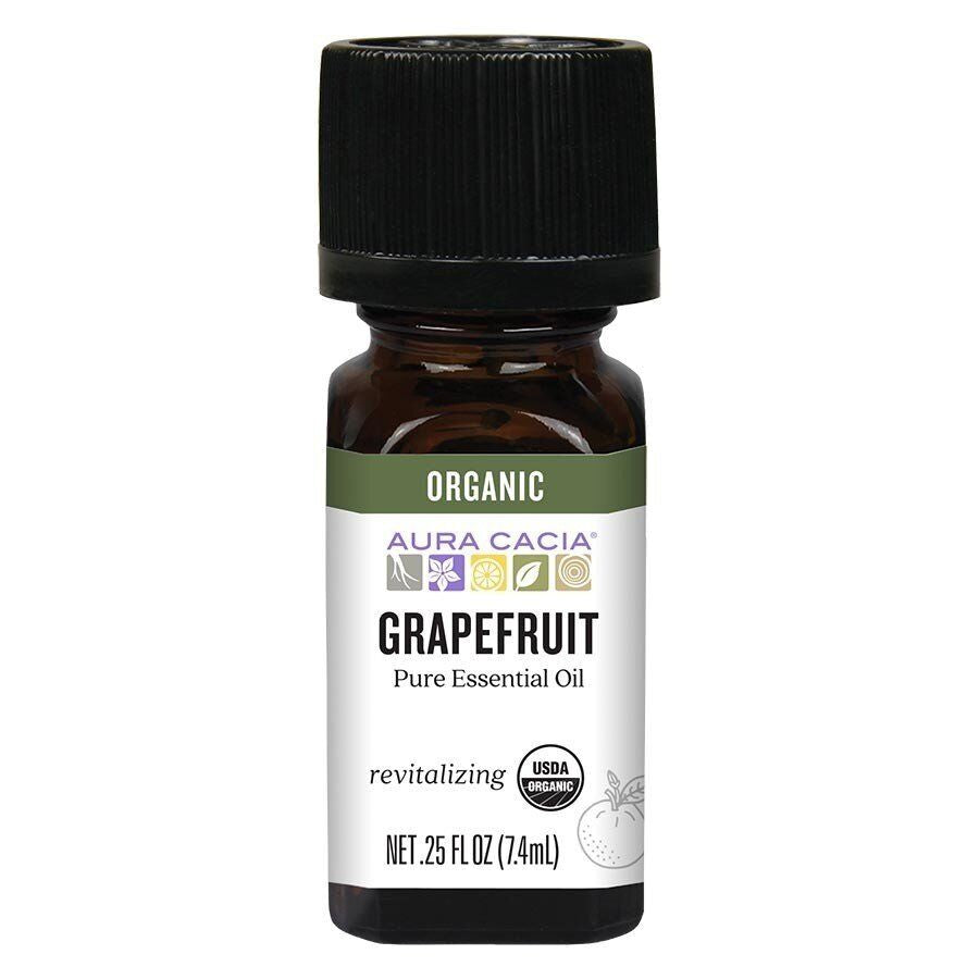 Aura Cacia Organic Grapefruit Essential Oil 0.25 Oz Oil