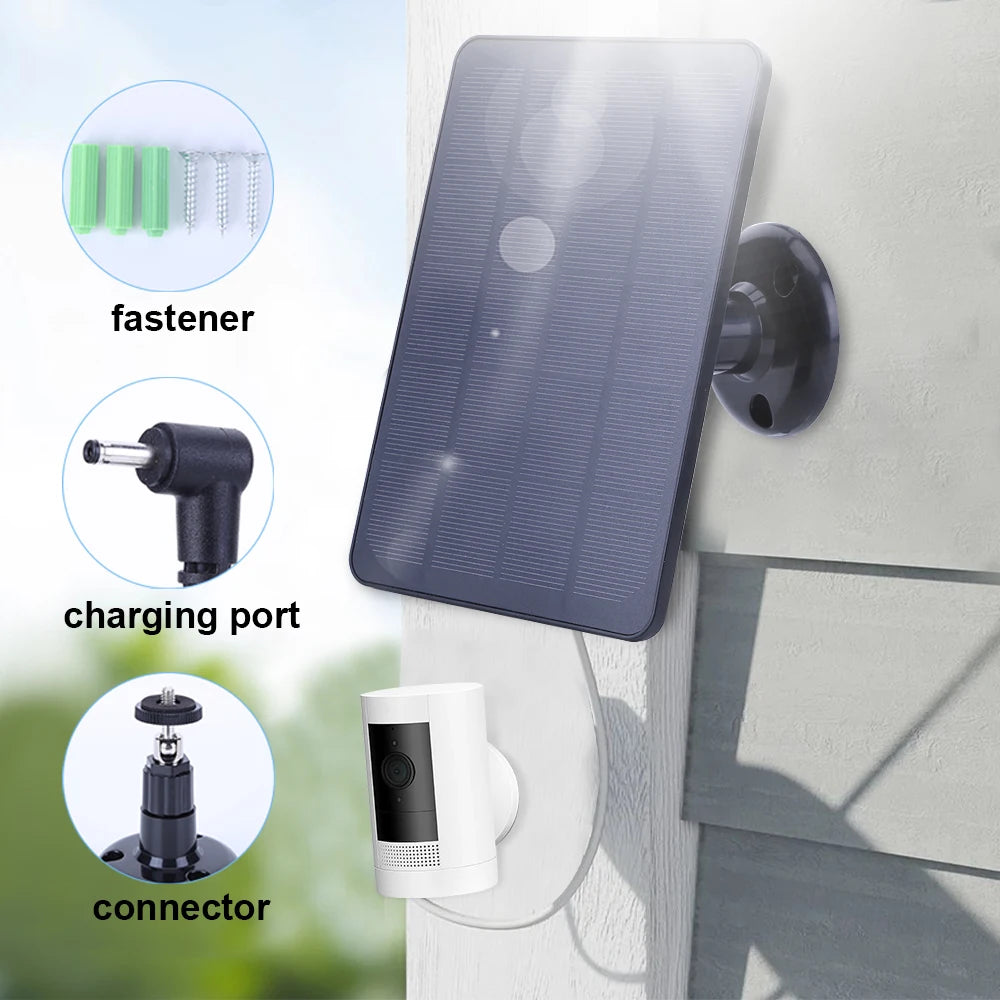 20W Solar Panel Kit with 3M Charging Wire Waterproof Adjustable Wall Mount Bracket for Ring Spotlight Camera/Ring Stick up Cam