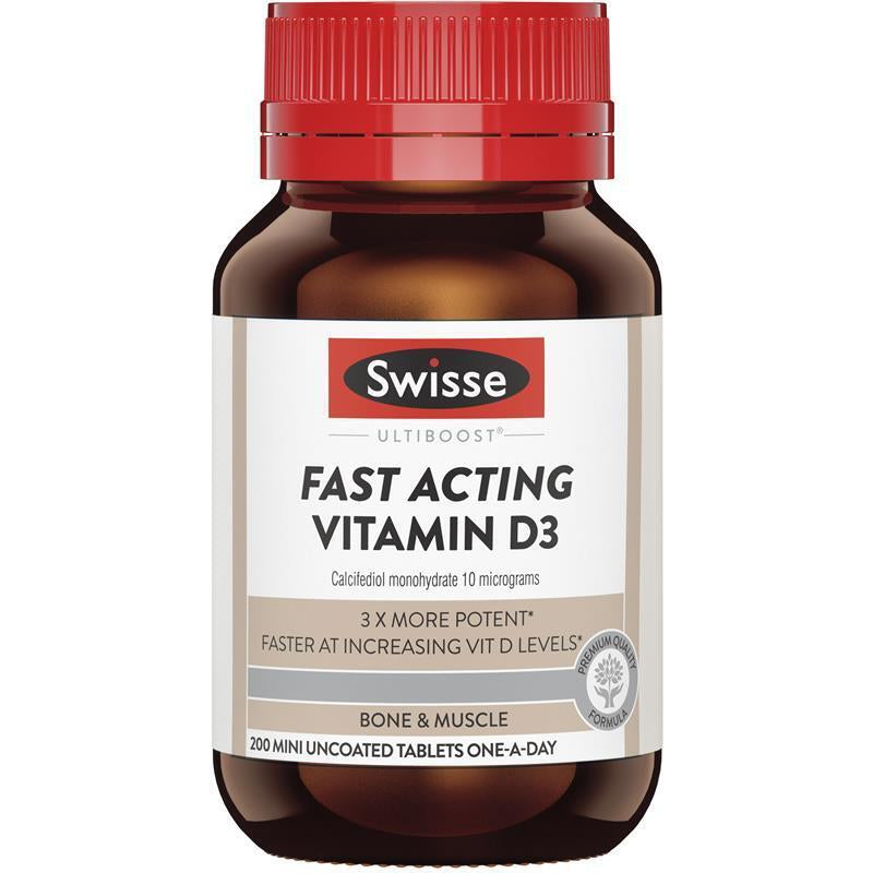 Swisse Fast Acting Vitamin D3 200 Tablets