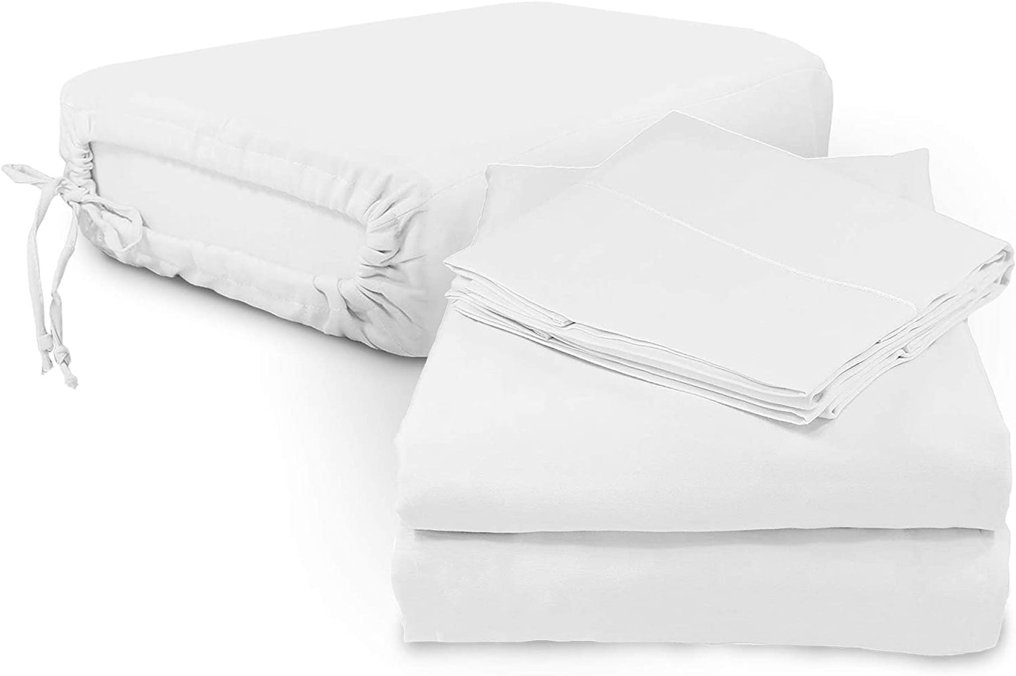 , 100% Organic Cotton Sheets - 300 Thread Count Bed Sheets Set - Premium Quality Sheets - Deep Pocket Sheet Set - GOTS Certified, White (Cal King Size)