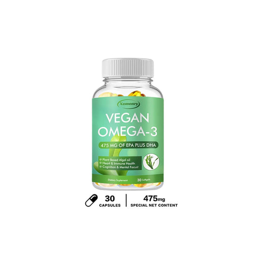 Vegan Omega-3 Algae Oil Capsules 475Mg - EPA, DHA - Heart, Bone and Joint Health