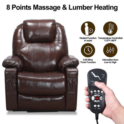 Genuine Leather Electric Power Lift Chair,Heated&M