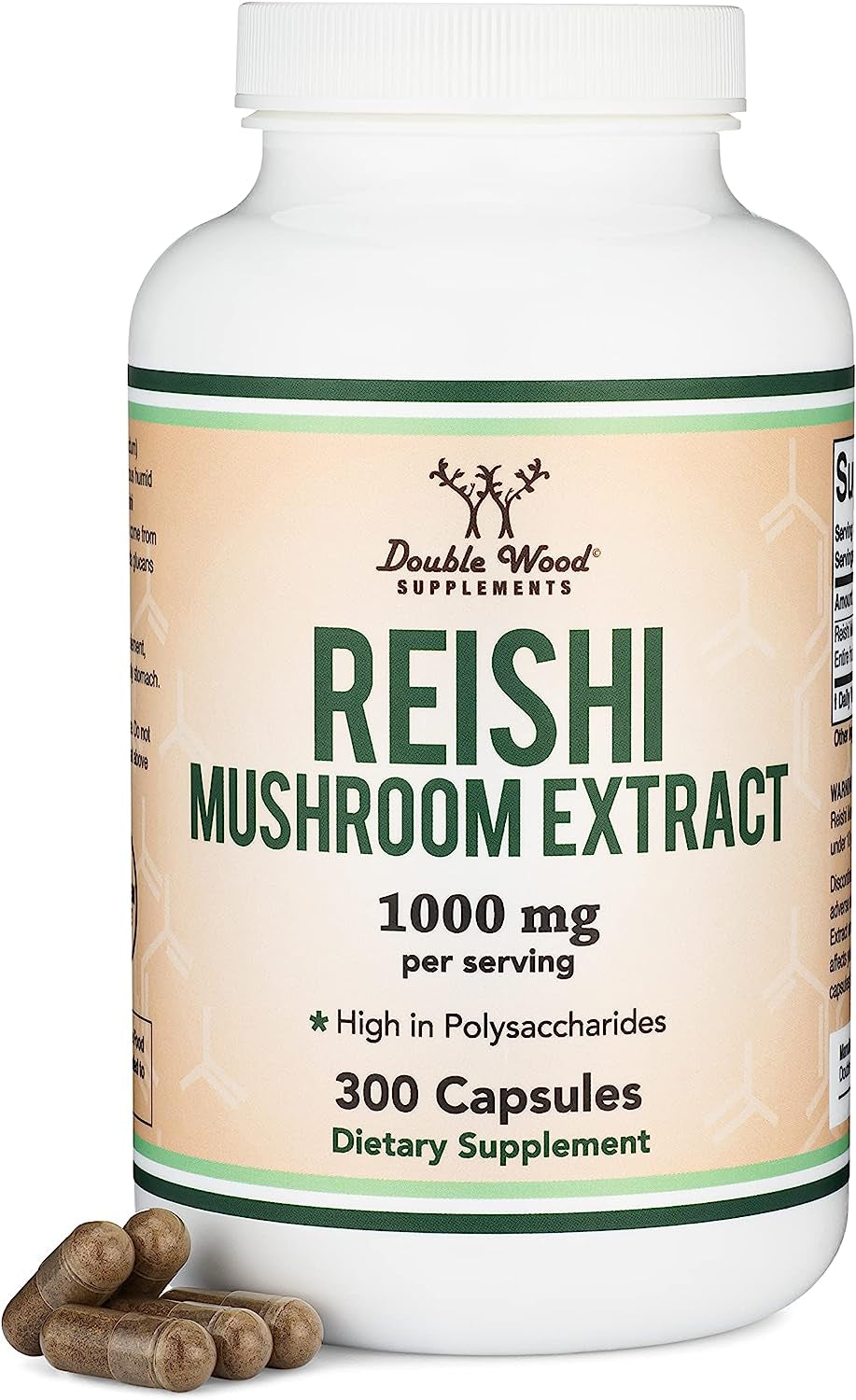 Reishi Mushroom Capsules (4:1 Ganoderma Extract, 1,000Mg Red Reishi Powder Servi