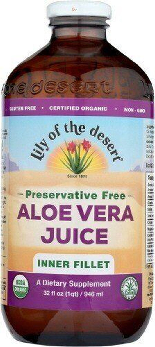 Lily of the Desert Aloe Vera Juice Organic No Preservatives 32 Oz Liquid